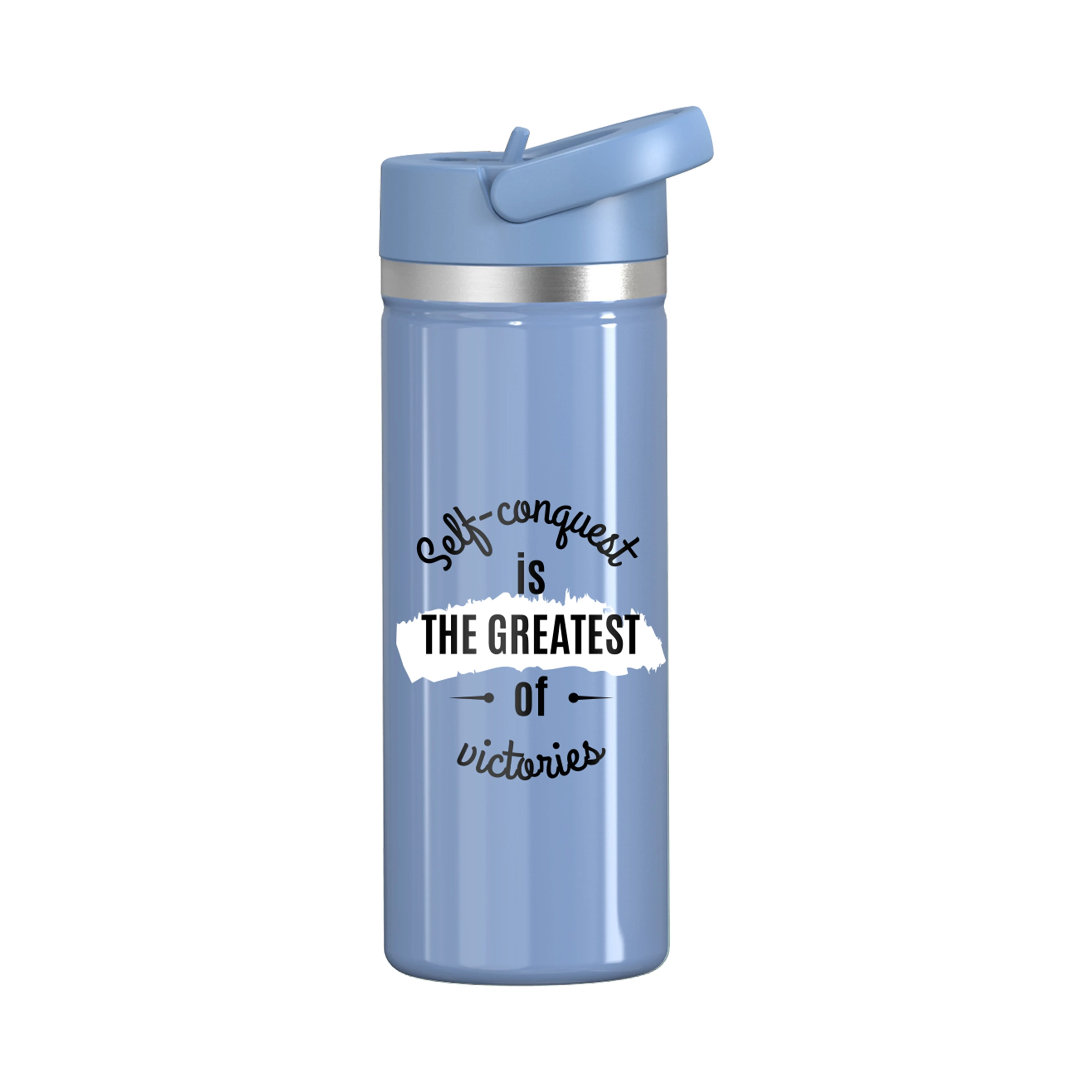 Stainless Steel  Outdoor  Leak Proof Vacuum Insulated Thermal Flip Top Cap Sipper Water Bottle
