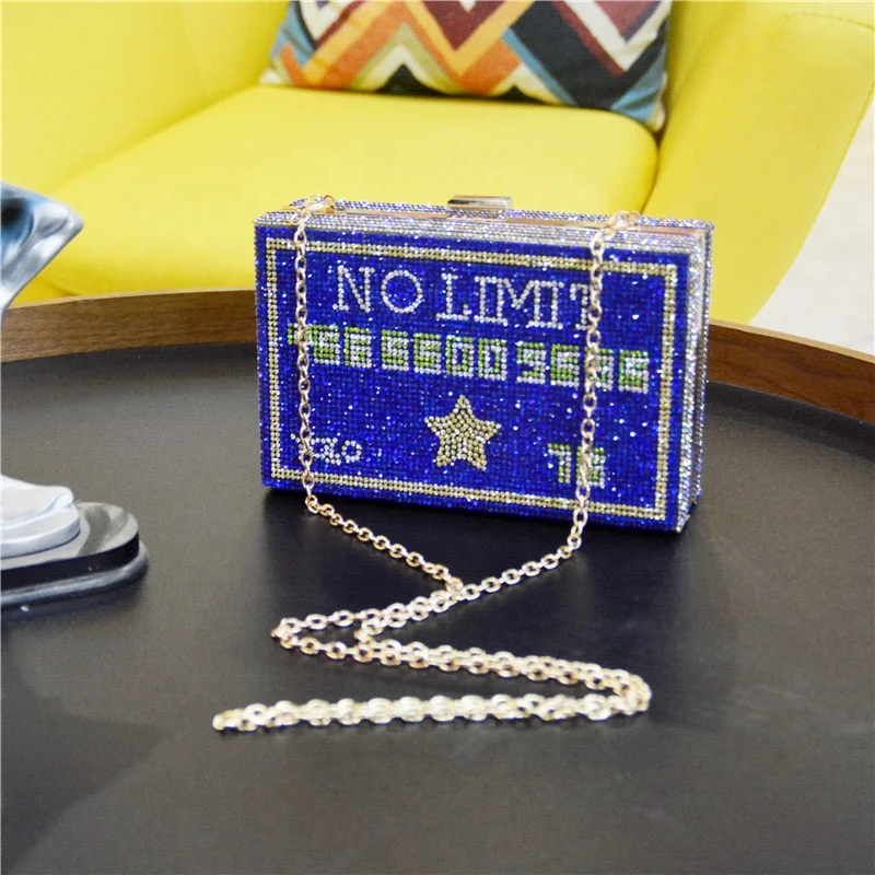 

Fashion new ladies gold blue bling bling money clutch purse bag rhinestone bling money bag purse handbags