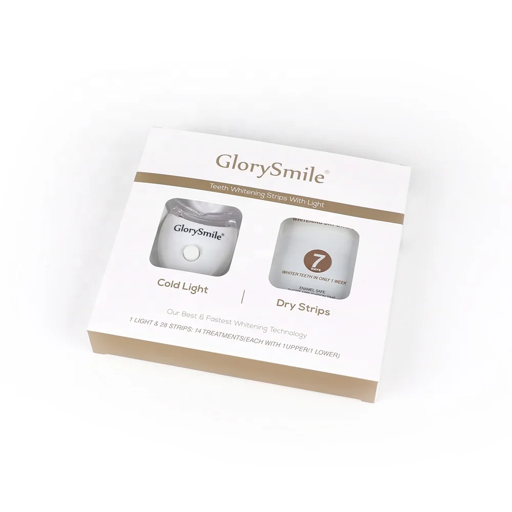 

CE approved newest product 5 LED light teeth whitening kit with Home Use dry 6%HP Teeth Whitening Strips, Gold