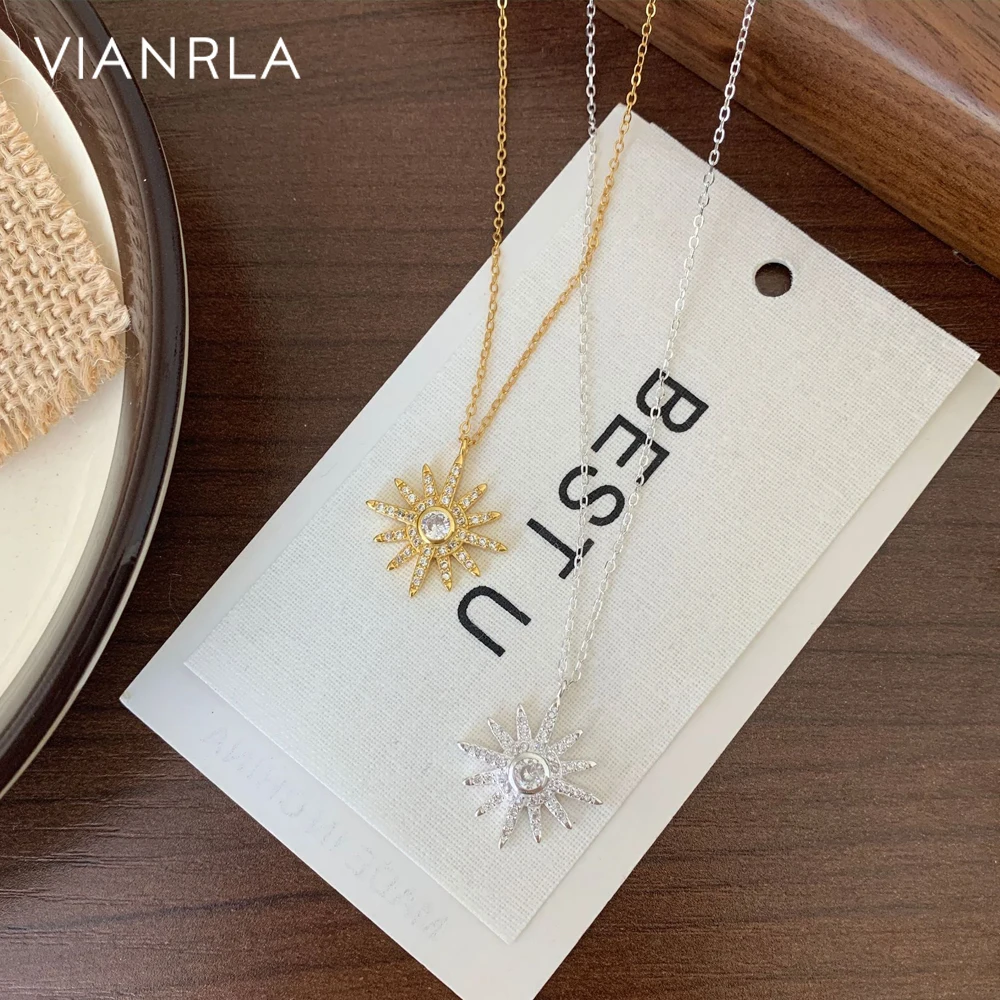 

VIANRLA Gold Chain Necklace 925 Sterling Silver Star Pendant Zircon Material Dainty Support Customization