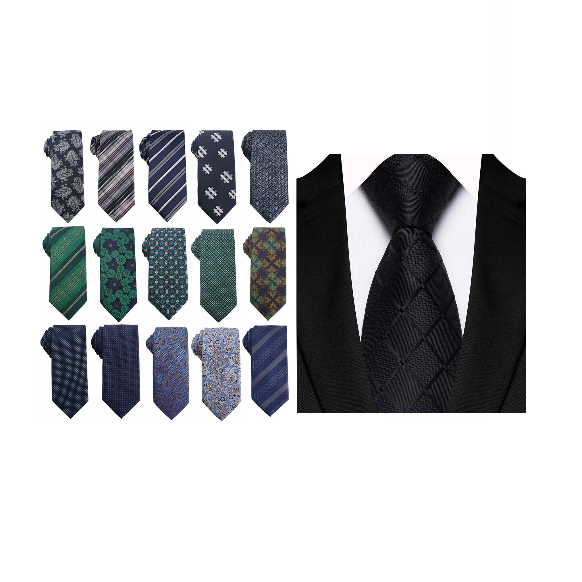 

100 Styles Silk Ties For Men 7.5CM Width Black Brown Blue Paisley Neckties For Men Personalized Polk Dot Men's Business Tie