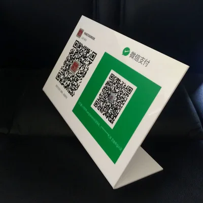 
Wholesale customized table acrylic QR code advertising display stand 
