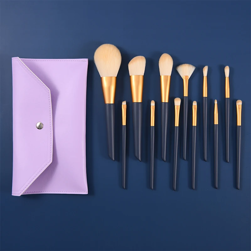 

Personalized Wholesale 10 Pcs Complete Full Set Low Moq High Quality Best Make up Brush Set With Bag, As the picture