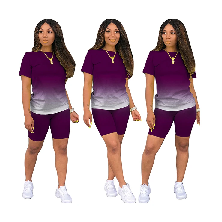 

2021 new arrivals Yoga sets outfits high waist short sleeve Short chains2 piece pants set women clothing, Picture shows