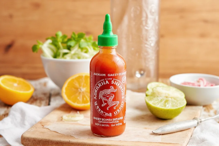 Crusted Sriracha Garlic Sauce Bottle Nozzle Close-Up