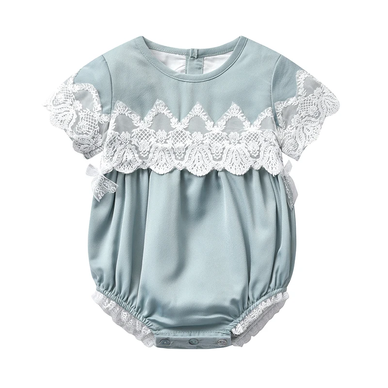

Wholesale Hottest 100% Cotton Clothes Bow-knot Infant Clothing Romper Baby Wear Rompers, Green