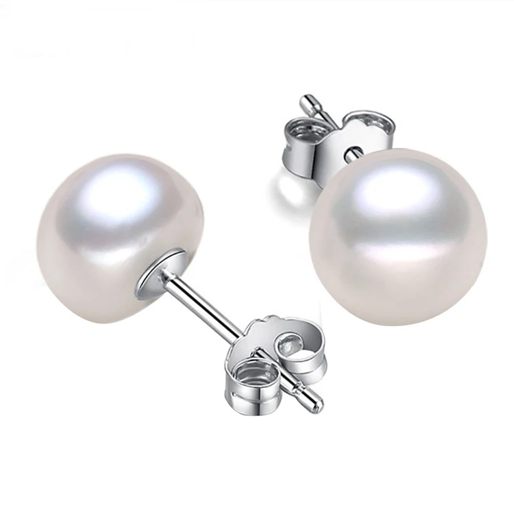 

Fashion Jewerly  Women's Natural Silver Pink 925 Silver Pearl Stud Earrings, White silver/pink/purple