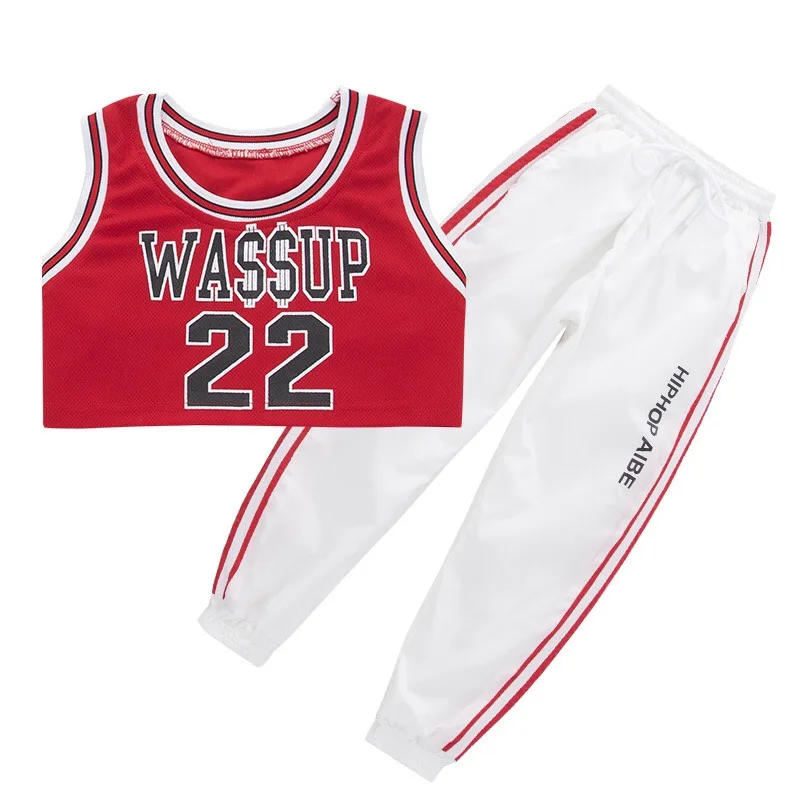 

kids sandals girls summer 2019 dance hiphop wear for teens hot girl sports wear clothing set for girls, 1color