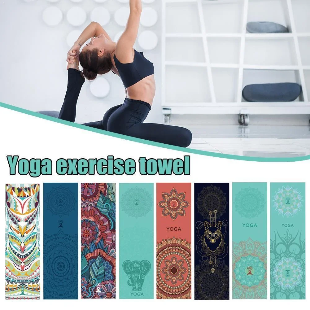 

185cm*63cm Digital Printing Double Layer Portable Anti Slip Mat Exercise with Fitness Protection Pilates Yoga Pad Position Line