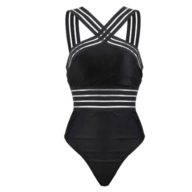 

Amazon High Quality Hot Sexy Women Bathing Suits One Piece Swimwear Beach One Piece Swimsuit, Red,black