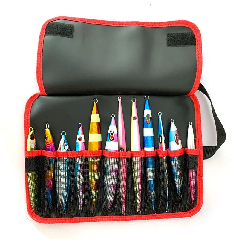 

OBSESSION Multi-use Bag Waterproof Hard Lure Metal Jig Bag 12 Slots Fishing Lure Bag Fishing Accessories Jig Lure Tackle Box