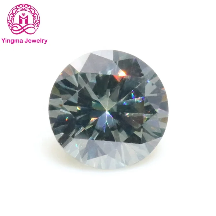 

Factory wholesale price 1 carat 2 carat 3 carat GRA certificate round shape loose gemstones blue gray moissanite