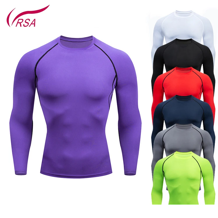 

Amazon Hot wholesale Men's Athletic Compression Sport Running Long Sleeve T Shirt, Customized color