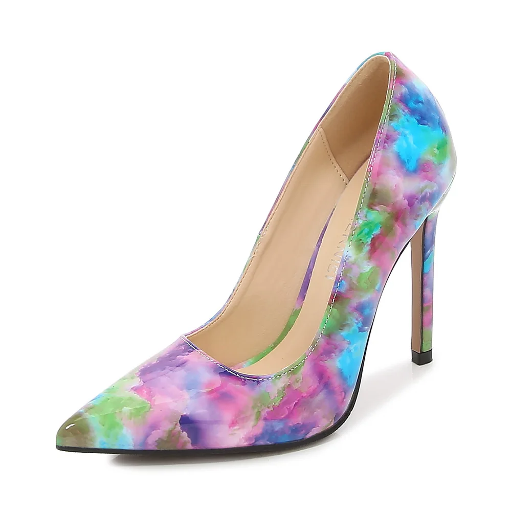 

sh11831a Women's Pointed Toe 11CM Slip On Thin Heels sexy heeled Stiletto Colorful Wedding Pumps