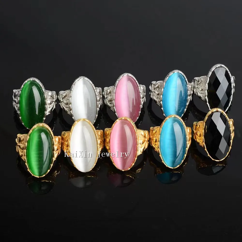 

2021 exquisite stainless steel jewelry oval ring women's wedding party gift 18K gold ring