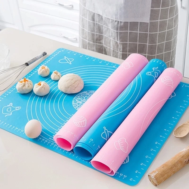 

Multi-size Silicone Baking Mat Sheet Extra Large Baking Mat for Rolling Dough Macaroo Pizza Dough Non-Stick Maker Holder Pastry, Blue, green, pink