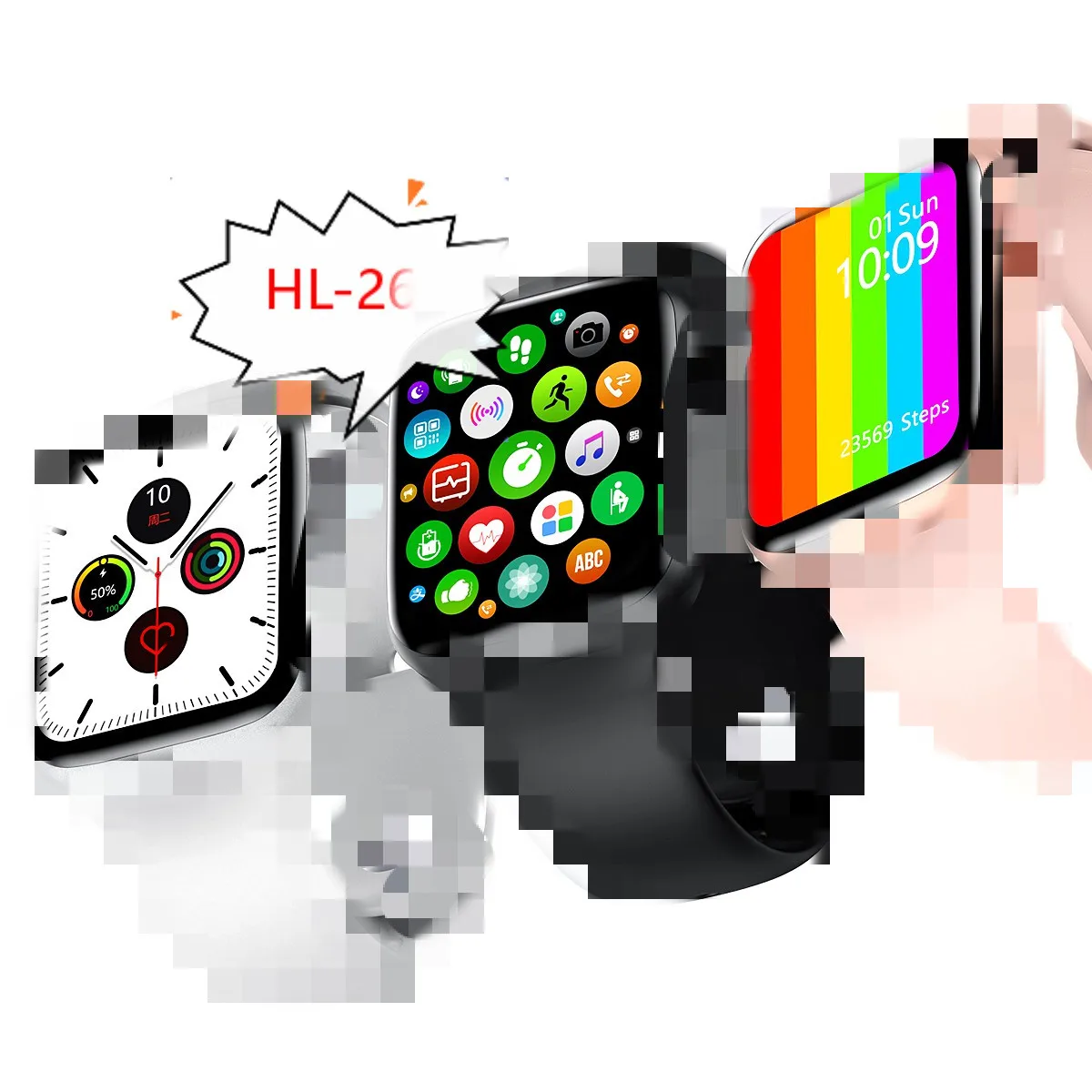 

sport smart watch HL26 w34 w56 w26 Customize product gift boxes health 2020 new silicone products Custom OEM smartwatches