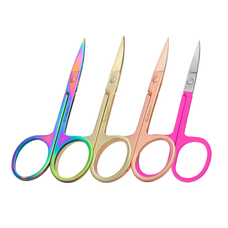 
Small Custom Logo Stainless Steel Professional Beauty Care Tool Eyebrow/Eyelashes Scissors 