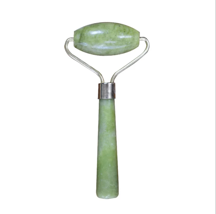 

Natural single head jade massage roller face slimmer beauty bar face container jade push, Green