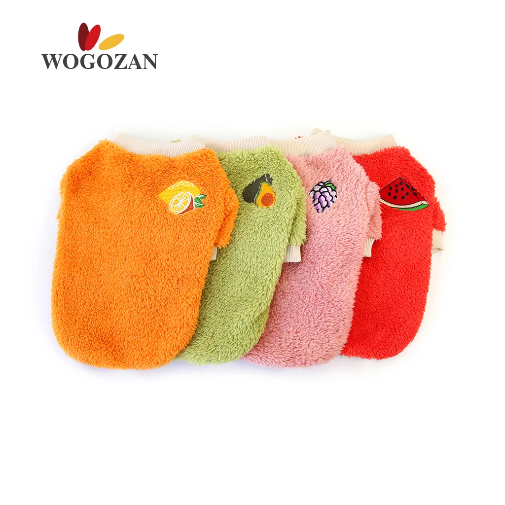 

New Arrival Cute Fruit Autumn / Winter Pet Dogs Warm Fluffy Sweater Clothes Dog Hoodie Clothes 2 Legs Clothes, Green/pink/red