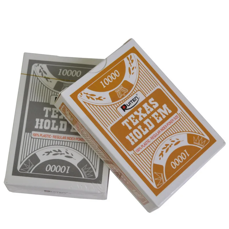 

Custom printed waterproof poker cards plastic Texas poker cards, Silve/gold