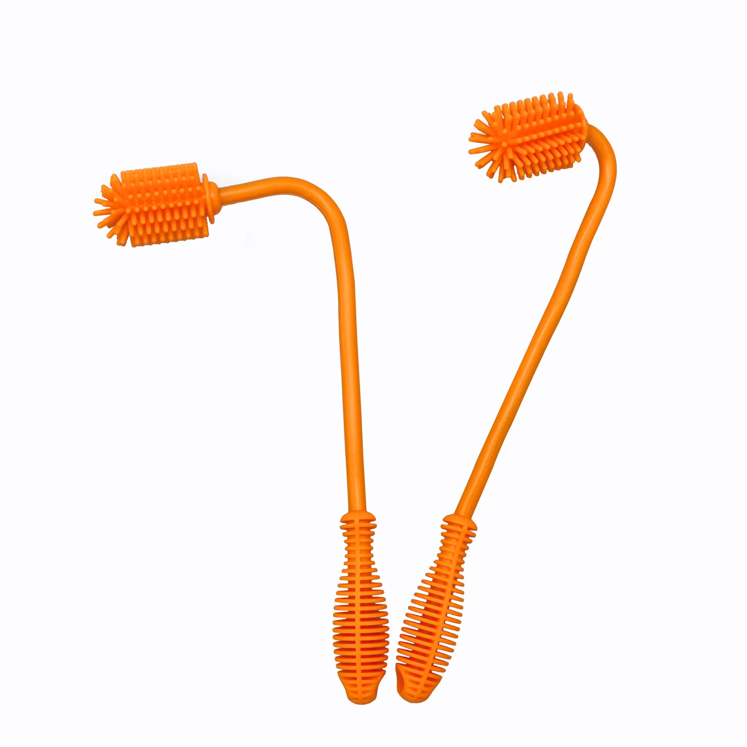 

Long Handle Silicone collapsible reusable silicone water bottle brush, Gray, orange, green, blue