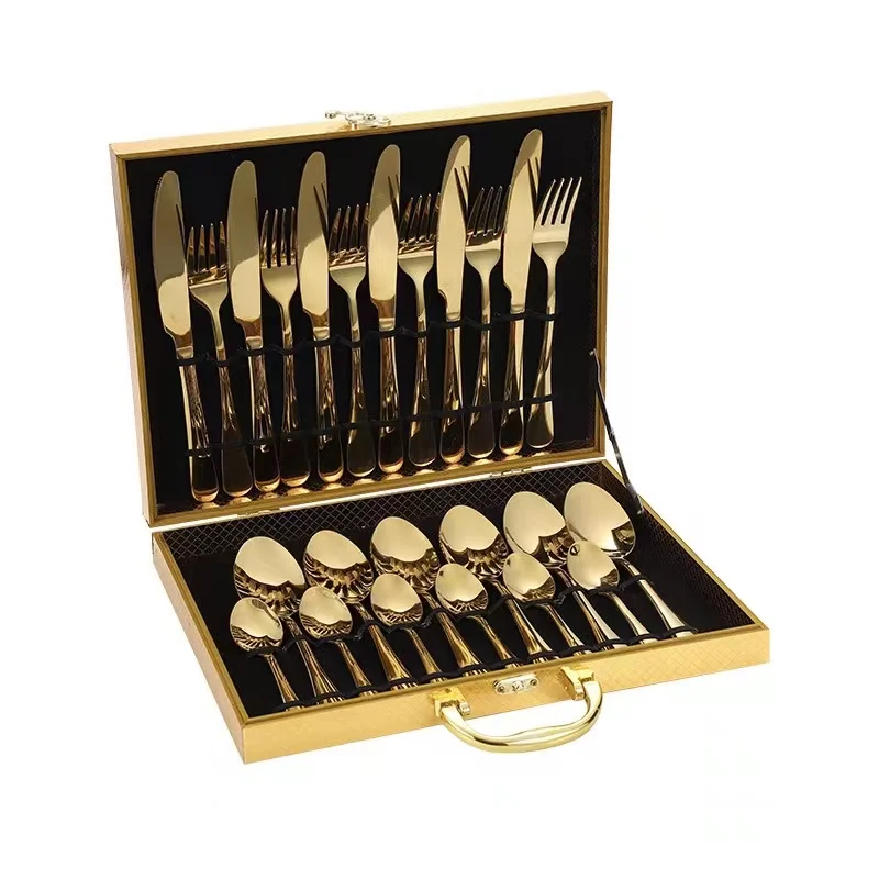 

Stainless Steel Flatware Set Gold Cutlery 24pcs Set, Sliver ,gold ,rose gold ,colorful color