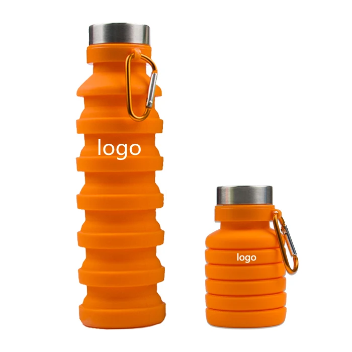 

Heat resistant Customized Logo BPA Free Smart Cold Bike Drinking Plastic Silicone Foldable Sports Collapsible Water Bottle