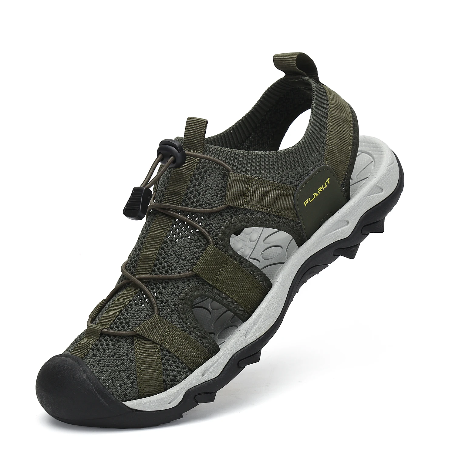 

New Male Knitted Designer Casual Sport Beach Shoes Fashion Men Sneaker Sandals, Black/green/grey/blue