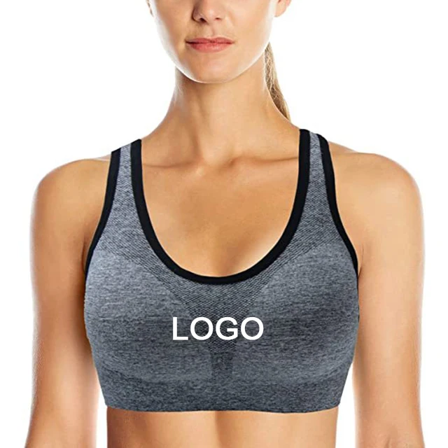 

new 2020 seamless plain color sexy back women cross back removable cups yoga sport bra, Customized colors
