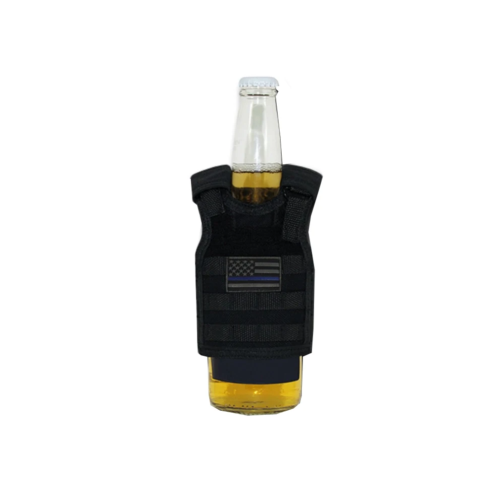 

Mini Tactical Vest Bottle Beer Vest Molle with Adjustable Strap Beverage Holder for 12oz or 16oz Cans and Bottles, Customized