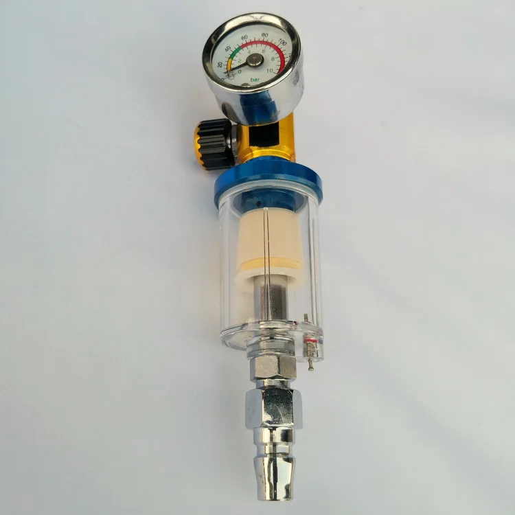 Ventilation Air Flow Reg Air Regulator Gauge & Inline Water Trap