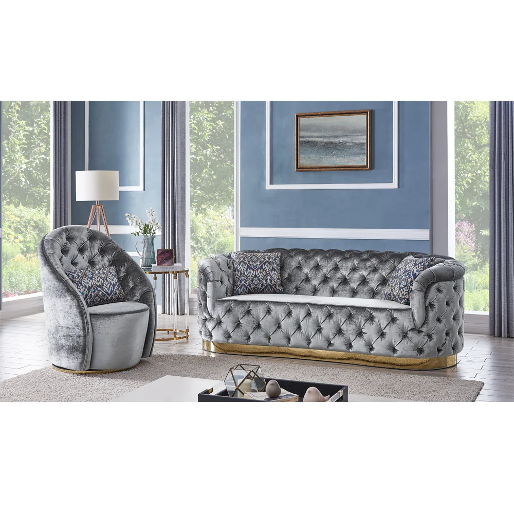 
High quality Velvet Sofa set Designs for Living Room Furniture Modern Use sectional sofa 