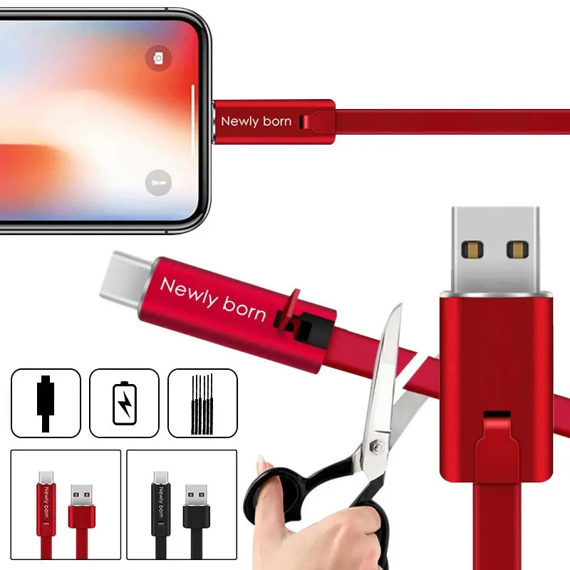 

2020 new arrival cutting quickly repair adjustable renewable fast charging usb 3.0 cable, Colors