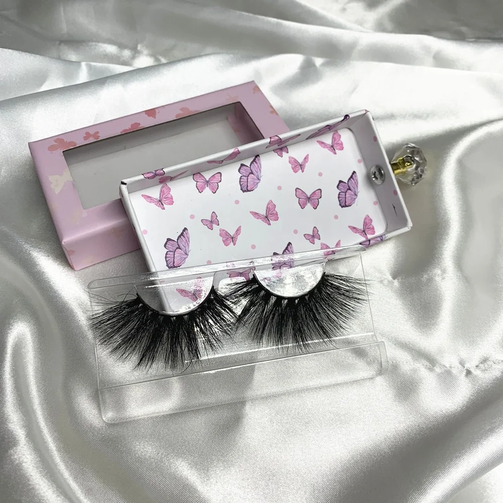 

Butterfly Box Single Pairs 25mm Mink Lashes Individual Lashes Real Mink Lashes