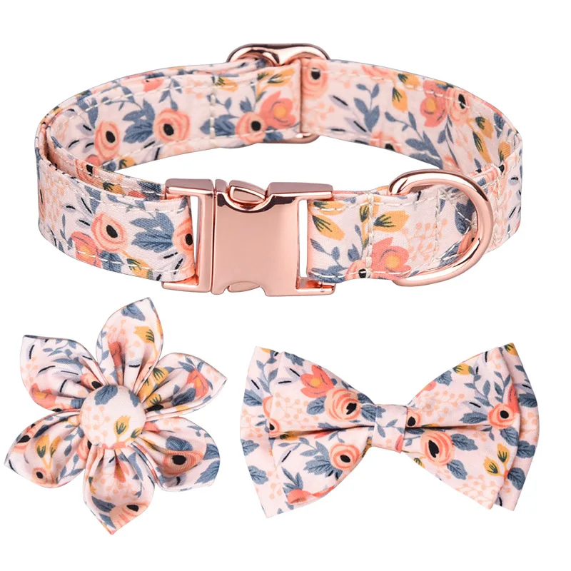 

Oem Custom Dog Choke Pet Collar Logo Adjustable Dog Collar With Bow Tie