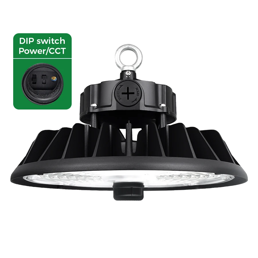 DLC 347V 200W 150w UFO Led High Bay Light Dimming Cost-Effective 5000K Workshop Sensor Fixture Spot Light