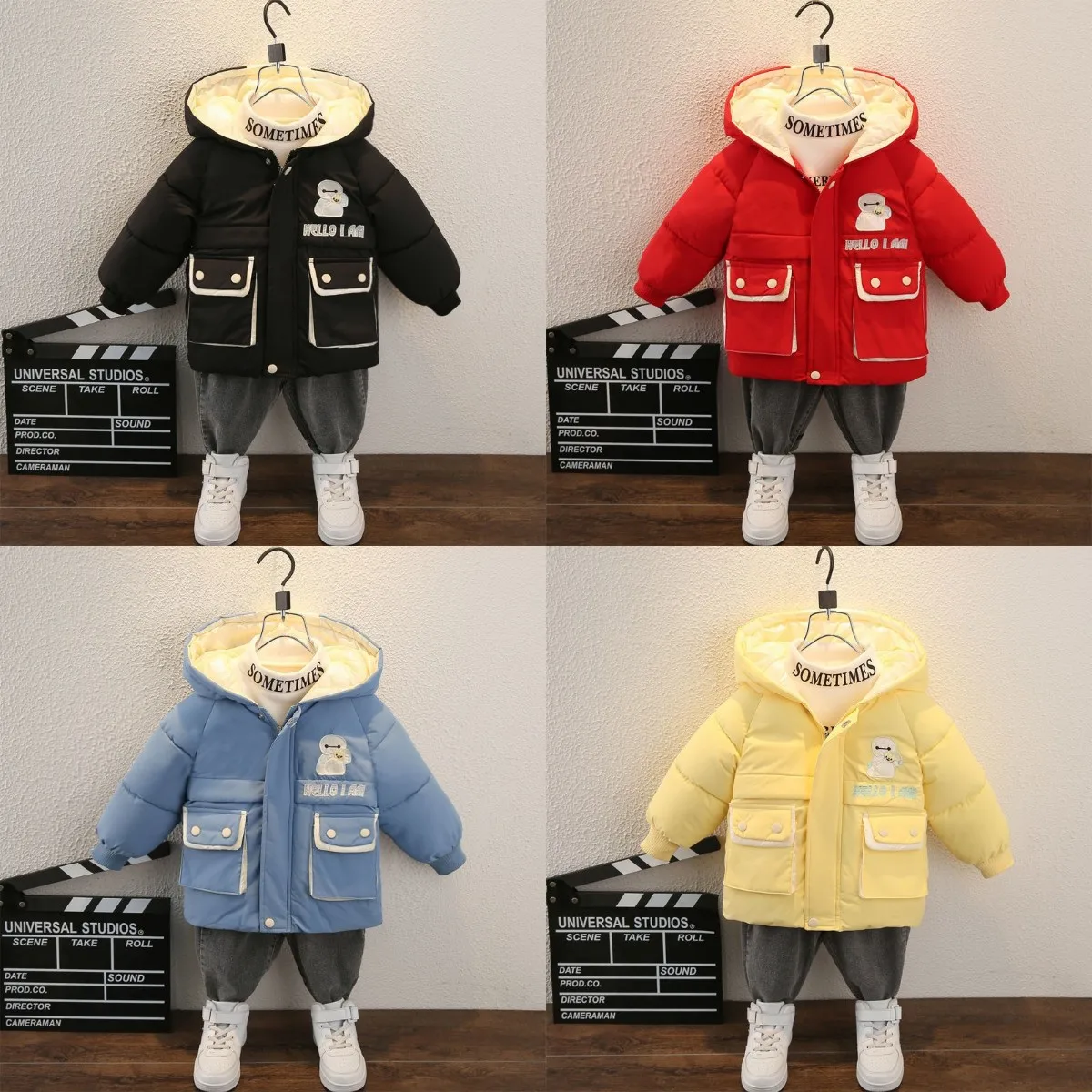 

New winter children's coats zipper children's jackets wholesale boys' clothing hooded outerwear factory kids jackets