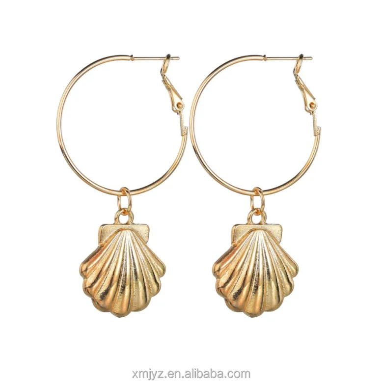 

European And American Simple Shell Creative Alloy Geometric Retro Earrings