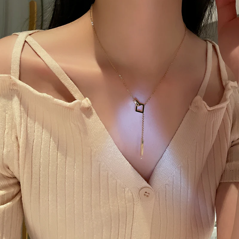 

trendy fashion geometric pendant necklaces gold plated