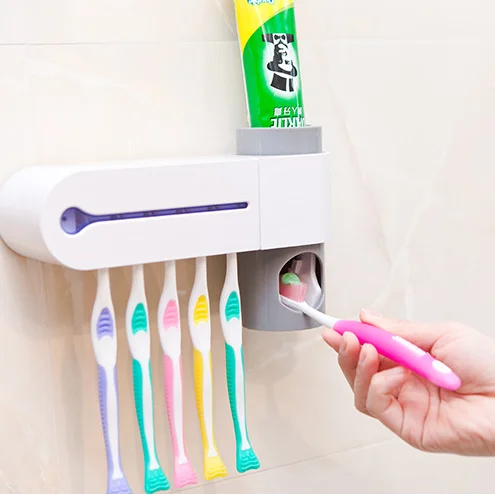 

Cheap Style Toothbrush Holder with Toothpaste Dispenser