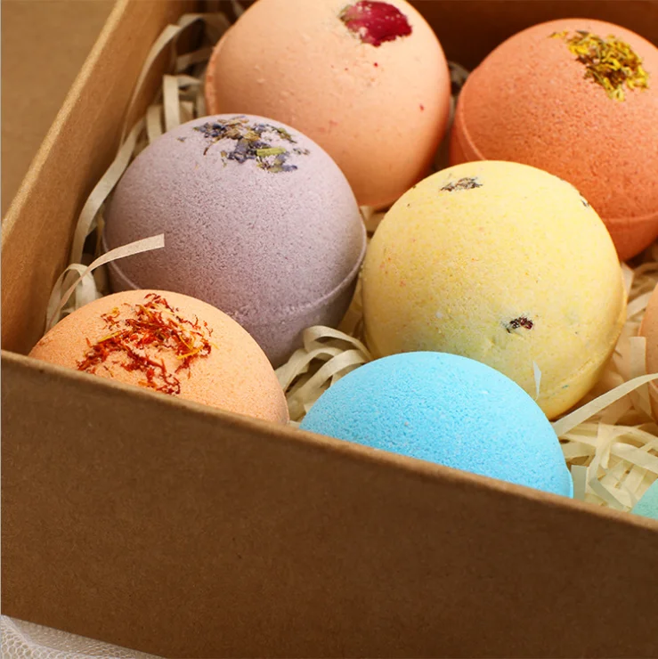 
private label natural organic christmas kids bath bombs with toys gift set packaging 