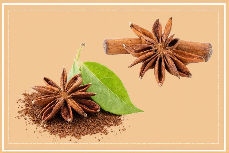 Close-up view of whole allspice berries next to ground allspice in a wooden spoon on a rustic background