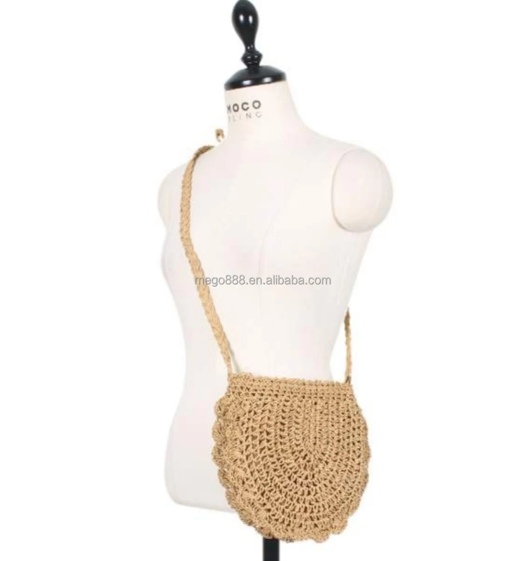 

Factory casual small straw weaving beach bags women macrame crossbody shoulder handbag, Customizable