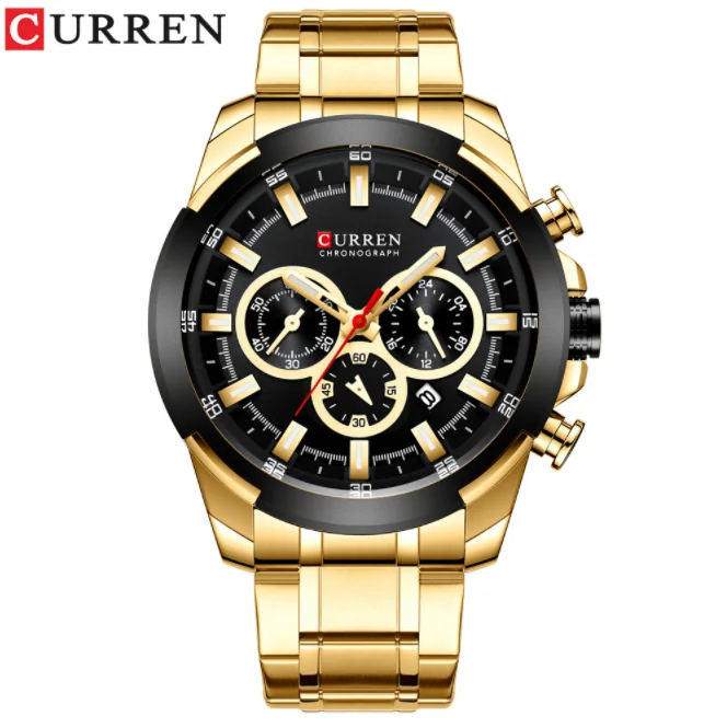 

CURREN 8361 Luxury New Stainless Steel Men's Watch Chronograph Watches Men Wrist Casual Sports Quartz Wristwatches Reloj Hombre