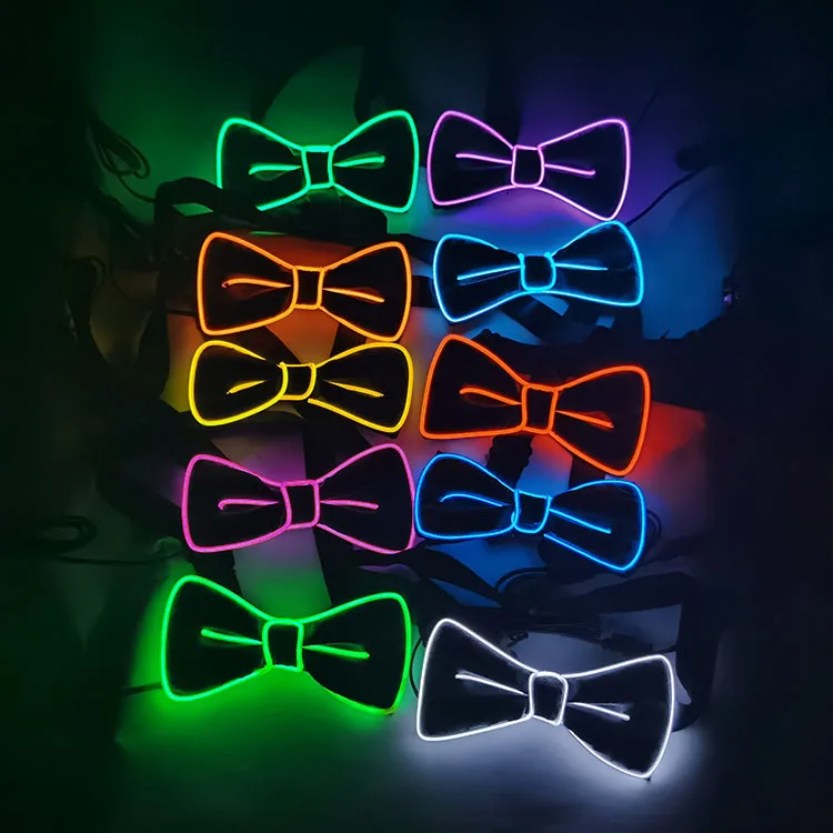 

Men Ties Wedding Party Decor Neon LED Luminous Bow Neck Tie Ties For Men Boys Kids