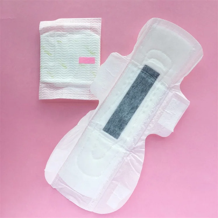 

Hypoallergenic scented sanitary pad black oem sanitary pad with ion strip, White,yellow,pink