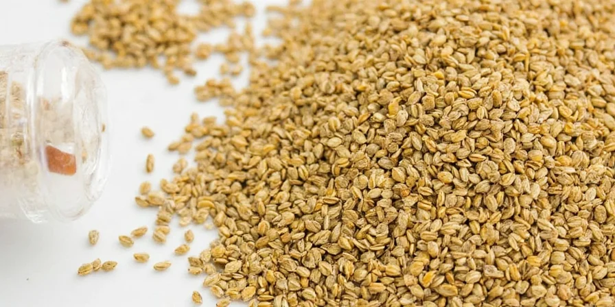 Close-up of white mustard seeds