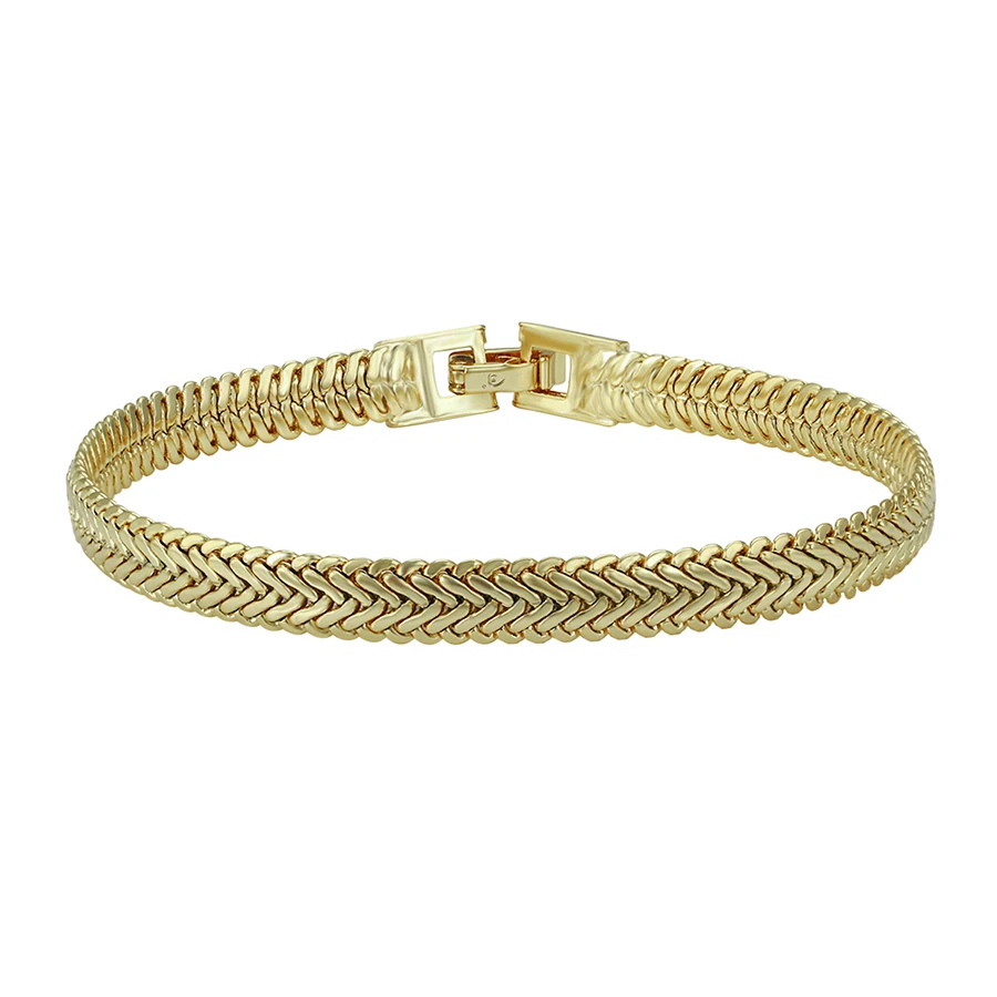 

77391 xuping fashion jewelry 14k gold color italy gold plated hand bracelet for women