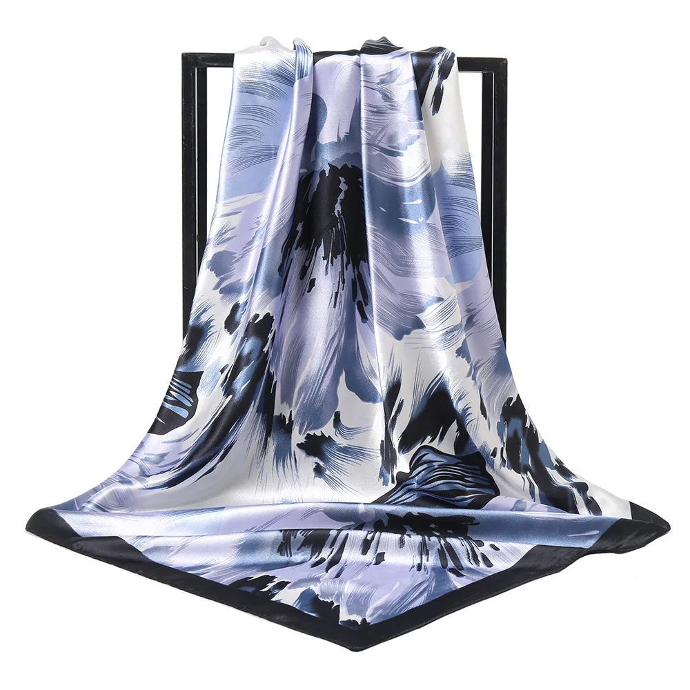 White Scarves 90x90 Horse Pure Long Woman Customized 22mm Twill Double Print Big 90 90cm Hijav 100 Assorted Hijab Tie Silk Scarf